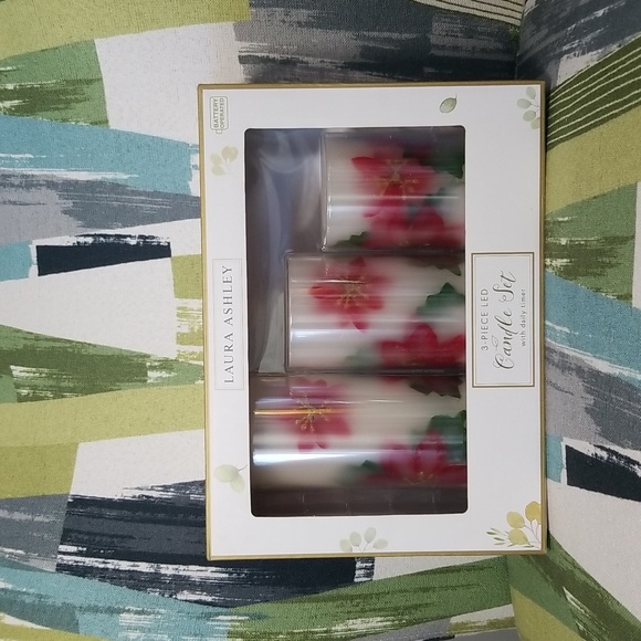 Laura Ashley 3 Piece Cherry Blossoms Battery Operated LED Candle Set - Picture 7 of 11